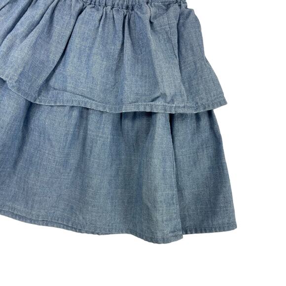 Crewcuts Chambray Denim Blue Ruffle Mini Skirt Girl's XS 4-5 - Picture 3 of 6